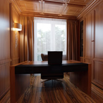 elegant office made with rich wood